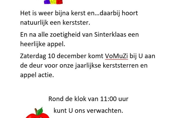VoMuZi Kerststerren/Appelactie