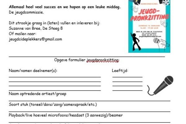 Opgeven jeugdpronkzitting