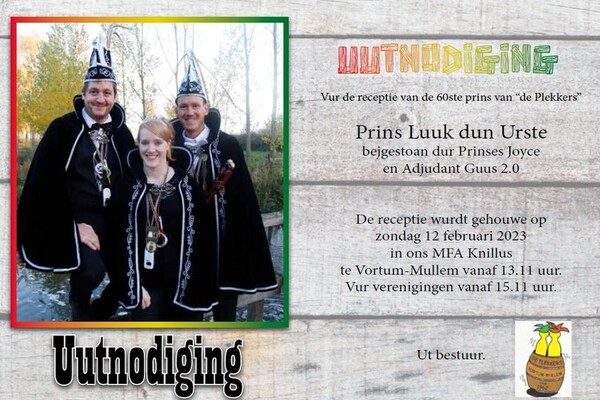 Uutnodiging prinsenreceptie